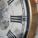 Large Round Metal Black &amp; Gold Cog Clock 80cm x 80cm