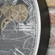 Large Round Metal Black &amp; Silver Cog Clock 60cm x 60cm