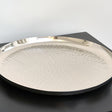 Large Round Silver Hammered Metal Tray