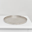 Large Round Silver Metal Tray - 30.5cm