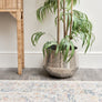 Large Round Silver Patterned Planter 32cm x 27.5cm