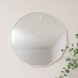 Large Round White Scalloped Wall Mirror - 90cm x 90cm