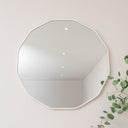 Large Round White Scalloped Wall Mirror - 90cm x 90cm