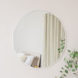 Large Round White Scalloped Wall Mirror - 90cm x 90cm