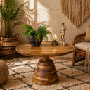 Large Round Wooden Coffee Table