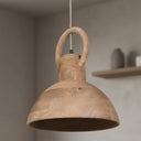 Large Round Wooden Pendant Light