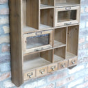 Large Rustic Wooden Wall Storage Unit With Hooks