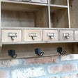 Large Rustic Wooden Wall Storage Unit With Hooks