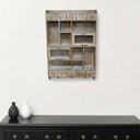 Large Rustic Wooden Wall Storage Unit With Hooks