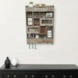 Large Rustic Wooden Wall Storage Unit With Hooks