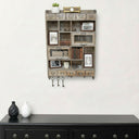 Large Rustic Wooden Wall Storage Unit With Hooks