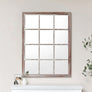 Large Rustic Wooden Window Wall Mirror 120cm x 90cm