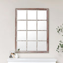 Large Rustic Wooden Window Wall Mirror 140cm x 100cm