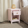 Large Scalloped 3 Drawer Chest of Drawers &amp; Pair Of 3 Drawer Scalloped Bedside Tables - Staunton Pink Range