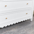 Large Scalloped 3 Drawer Chest of Drawers &amp; Pair of Bedside Tables - Staunton White Range