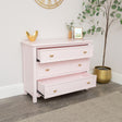 Large Scalloped 3 Drawer Chest of Drawers - Staunton Pink Range - Damaged second