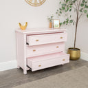 Large Scalloped 3 Drawer Chest of Drawers - Staunton Pink Range - Damaged second