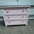 Large Scalloped 3 Drawer Chest of Drawers - Staunton Pink Range - Damaged second