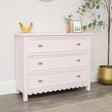 Large Scalloped 3 Drawer Chest of Drawers - Staunton Pink Range - Damaged second