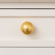 Large Shiny Gold Round Hammered Drawer Knob - 5cm
