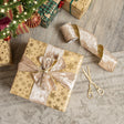 Large Shiny Velvet Pink &amp; Gold Wired Christmas Tree &amp; Gift Wrapping Ribbon - 270cm (2.7m / 106.3')