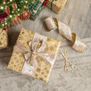 Large Shiny Velvet Pink &amp; Gold Wired Christmas Tree &amp; Gift Wrapping Ribbon - 270cm (2.7m / 106.3')