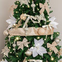 Large Shiny Velvet Pink &amp; Gold Wired Ribbon Garland - 270cm