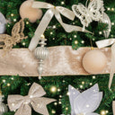 Large Shiny Velvet Pink &amp; Gold Wired Ribbon Garland - 270cm