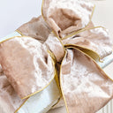 Large Shiny Velvet Pink &amp; Gold Wired Ribbon Garland - 270cm