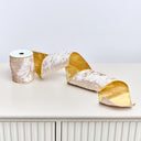 Large Shiny Velvet Pink &amp; Gold Wired Ribbon Garland - 270cm