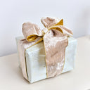 Large Shiny Velvet Pink & Gold Wired Ribbon Garland - 270cm (2.7m / 106.3')