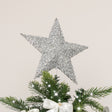 Large Silver Tinsel Star Shaped Christmas Tree Topper