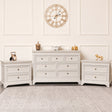 Large Taupe-Grey 7 Drawer Chest of Drawers & Pair of Wide Bedside Tables - Daventry Taupe-Grey Range