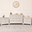 Large Taupe-Grey 7 Drawer Chest of Drawers & Pair of Wide Bedside Tables - Daventry Taupe-Grey Range