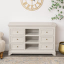 Large Taupe-Grey Wooden Sideboard Cabinet - Daventry Taupe-Grey Range