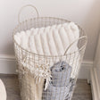 Large Taupe Metal Wire Storage Laundry Basket