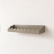 Large Taupe Scalloped Wall Storage Shelf - 61cm