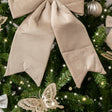 Large Taupe Velvet Christmas Bow - 30cm x 45cm