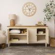 Large Taupe &amp; Wooden 4 Door Sideboard - Claudia Range