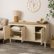Large Taupe &amp; Wooden 4 Door Sideboard - Claudia Range