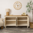 Large Taupe &amp; Wooden 4 Door Sideboard - Claudia Range