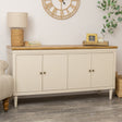 Large Taupe &amp; Wooden 4 Door Sideboard - Claudia Range