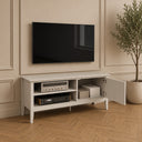 Large Taupe Wooden Fluted TV Cabinet / Media Unit - 120cm x 50cm (47" TV's) - Hales Taupe Range