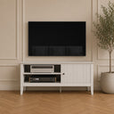 Large Taupe Wooden Fluted TV Cabinet / Media Unit - 120cm x 50cm (47" TV's) - Hales Taupe Range