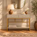 Large Two Drawer Console / Dressing Table - Liana Taupe Range