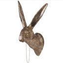 Large Wall Mounted Brass Metal Hare With Monocle