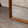 Large Walnut Wooden Framed Arched Leaner Mirror - 90cm x 158cm