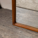 Large Walnut Wooden Framed Arched Leaner Mirror - 90cm x 158cm
