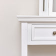 Large White 2 Drawer Dressing Table &amp; Stool Set - Daventry White Range