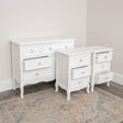 Large White 6 Drawer Chest of Drawers &amp; Pair of 3 Drawer Bedsides - Victoria White Range
